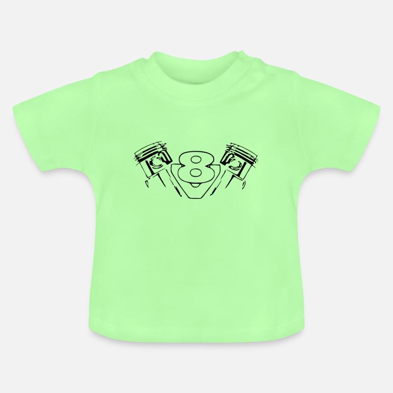 Moteur V8 - T-shirt bio col rond Bébé - vert menthe