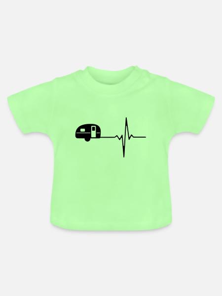 Camper Heartbeat - Baby Bio-T-Shirt mit Rundhals - Mintgrün