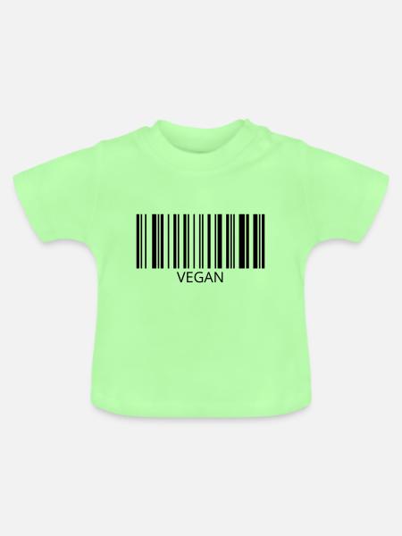 VEGAN Strichcode - Baby Bio-T-Shirt mit Rundhals - Mintgrün