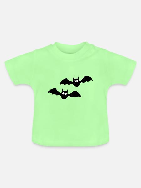 Halloween Fledermaus - Baby Bio-T-Shirt mit Rundhals - Mintgrün