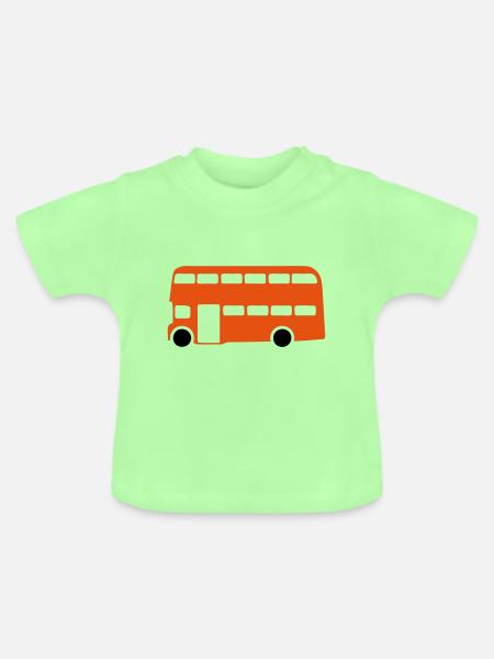 bus englisch englisch 1 - Baby Bio-T-Shirt mit Rundhals - Mintgrün