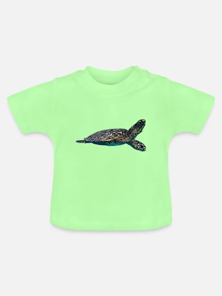 Sea Turtle Meeeresschildkröte - Baby Bio-T-Shirt mit Rundhals - Mintgrün