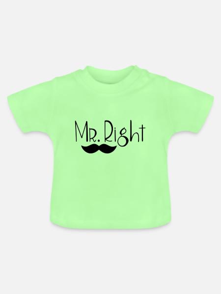 Mr. Right - Baby Bio-T-Shirt mit Rundhals - Mintgrün