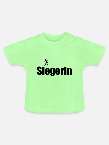 Siegerin – Gewinnerin Erste Champion - Baby Bio-T-Shirt mit Rundhals - Mintgrün