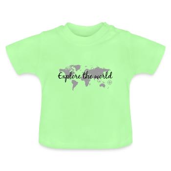 Explore le monde - T-shirt bio col rond Bébé - vert menthe - Devant