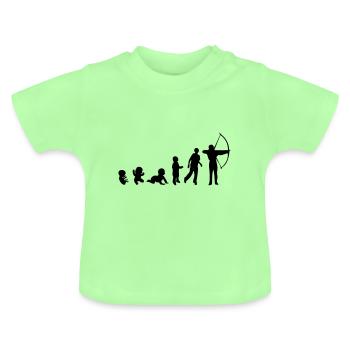 Evolution Mensch Sport Bogen schießen - Baby Bio-T-Shirt mit Rundhals - Mintgrün - Vorne