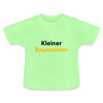 Little builder - Baby Organic T-Shirt with Round Neck - mint green - Front