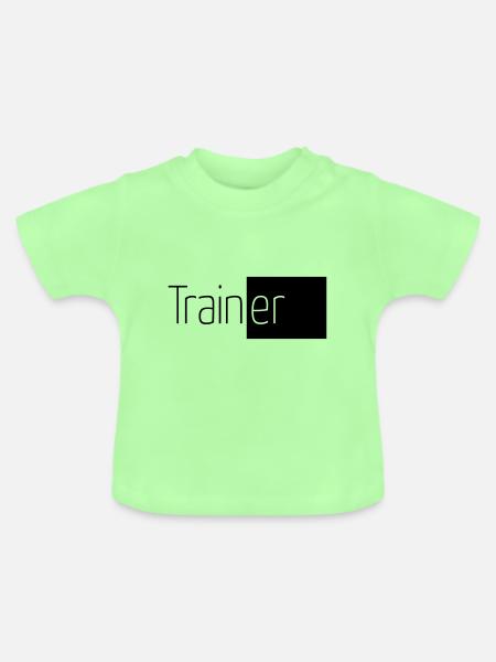 Trainer – Sportler Fitness - Baby Bio-T-Shirt mit Rundhals - Mintgrün