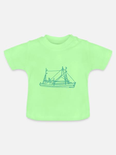 Fischerboot - Baby Bio-T-Shirt mit Rundhals - Mintgrün