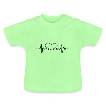 Fréquence d'amour - T-shirt bio col rond Bébé - vert menthe - Devant