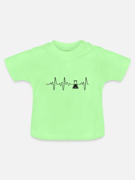 Chemist Shirt · ECG from chemists · Job Gift - Baby Organic T-Shirt with Round Neck - mint green
