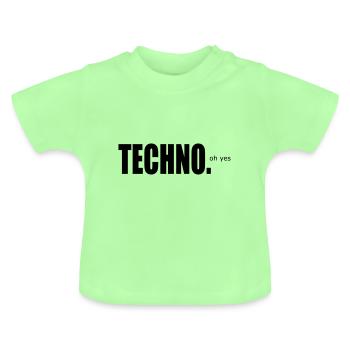 techno - Baby Organic T-Shirt with Round Neck - mint green - Front