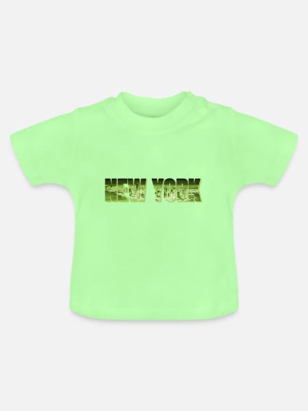 new york nyc neon - Baby Bio-T-Shirt mit Rundhals - Mintgrün