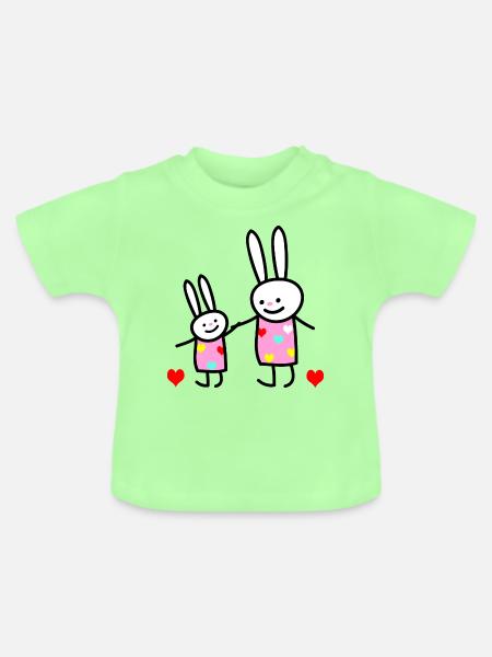 Hasenkinder - Baby Bio-T-Shirt mit Rundhals - Mintgrün