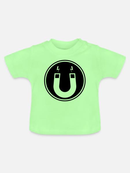 Hufeisen magnet - Baby Bio-T-Shirt mit Rundhals - Mintgrün