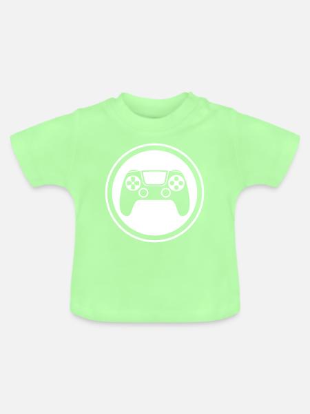 Gamepad Symbol Controller - Baby Bio-T-Shirt mit Rundhals - Mintgrün