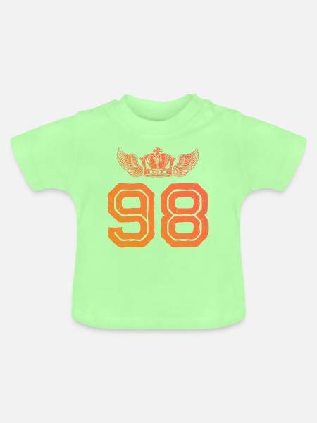 98 Zahl Krone - Baby Bio-T-Shirt mit Rundhals - Mintgrün