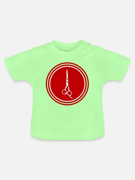Schere Barber icon - Baby Bio-T-Shirt mit Rundhals - Mintgrün