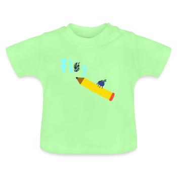 Fliege flieg - Baby Bio-T-Shirt mit Rundhals - Mintgrün - Vorne