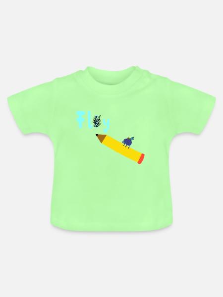 Fliege flieg - Baby Bio-T-Shirt mit Rundhals - Mintgrün