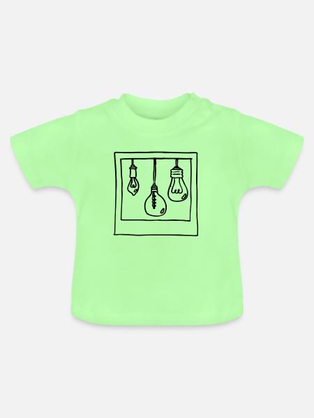 hängende Glühbirnen - schwarz - Baby Bio-T-Shirt mit Rundhals - Mintgrün