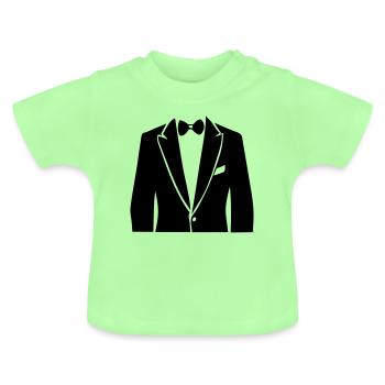 costume noeud papillon - T-shirt bio col rond Bébé - vert menthe - Devant