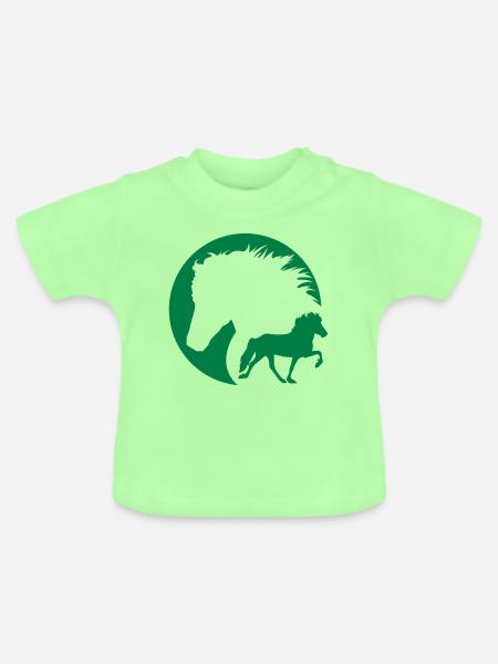 Islandpferde - Tölt - Baby Bio-T-Shirt mit Rundhals - Mintgrün