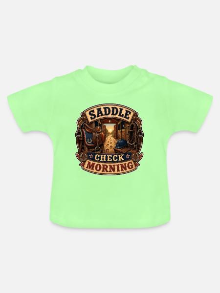 SADDLE CHECK MORNING - Baby Bio-T-Shirt mit Rundhals - Mintgrün
