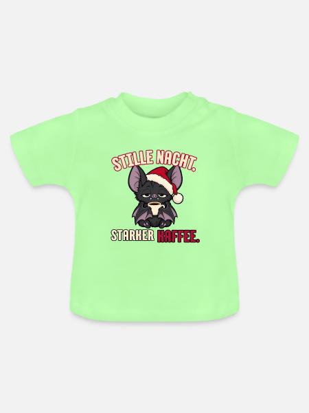 Stille Nacht starker Kaffee - Baby Bio-T-Shirt mit Rundhals - Mintgrün