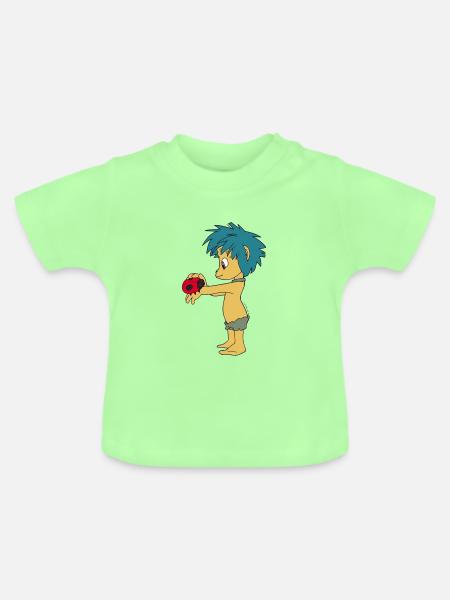 Plumps mit Marienkäfer - Baby Bio-T-Shirt mit Rundhals - Mintgrün