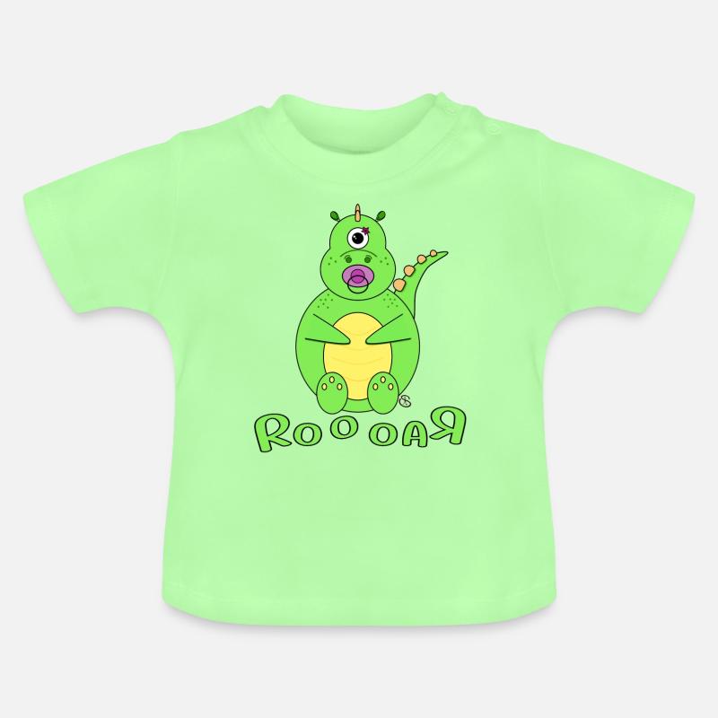 Bébé Dino Nom Toddler - T-shirt bio col rond Bébé - vert menthe