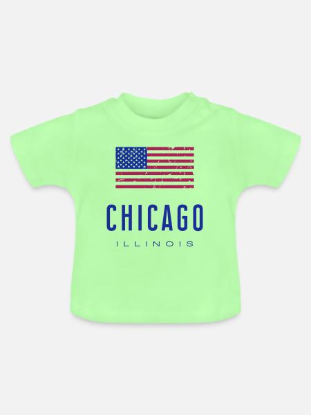 Chicago /// Illinois - Baby Bio-T-Shirt mit Rundhals - Mintgrün