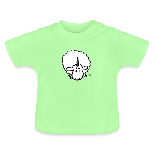 Ewenicorn - se on sateenkaaren yksisarvinen lammas! - Vauvan luomu-t-paita, jossa pyöreä pääntie