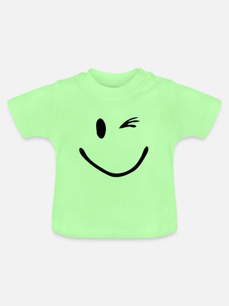 Zwinker Smiley - Baby Bio-T-Shirt mit Rundhals - Mintgrün