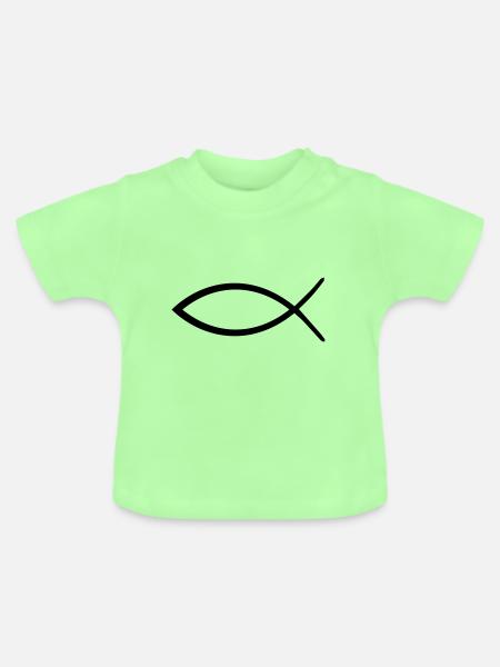 jesus fisch symbol - Baby Bio-T-Shirt mit Rundhals - Mintgrün
