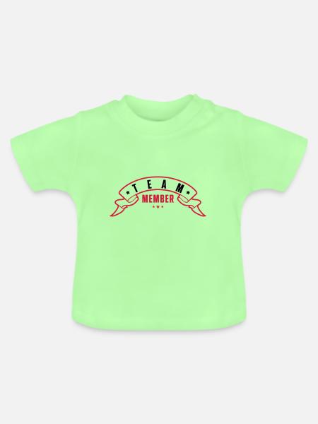 team member banderole - Baby Bio-T-Shirt mit Rundhals - Mintgrün