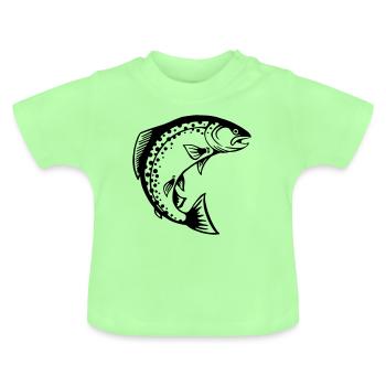 Last drop trout fish fishing - Baby Organic T-Shirt with Round Neck - mint green - Front