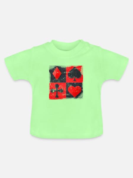 Poker Symbol As - Baby Bio-T-Shirt mit Rundhals - Mintgrün