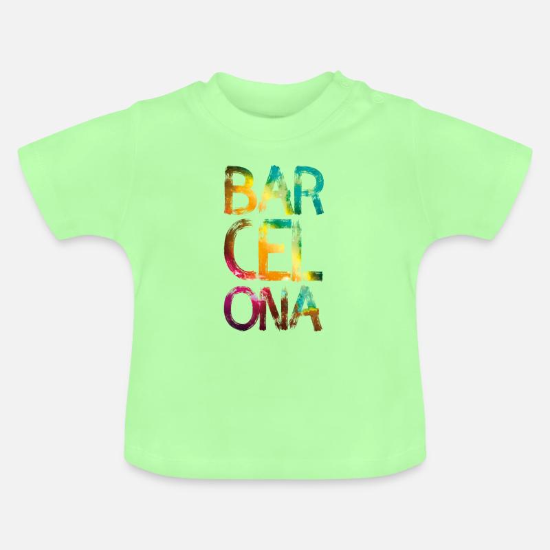Ville de Barcelone - T-shirt bio col rond Bébé - vert menthe