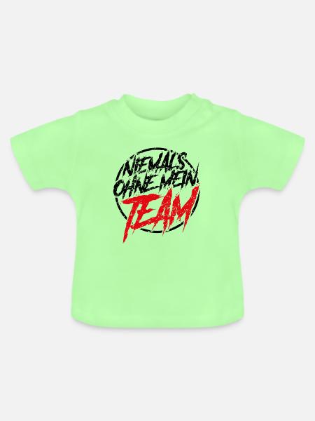 niemals ohne mein team - Baby Bio-T-Shirt mit Rundhals - Mintgrün