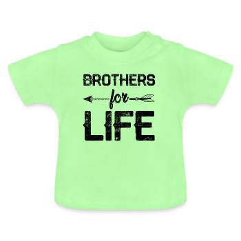 Brothers Forever - Baby Organic T-Shirt with Round Neck - mint green - Front