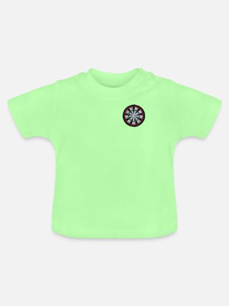 Dartscheibe bestickt - Baby Bio-T-Shirt mit Rundhals - Mintgrün