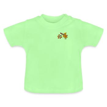 Berry bird - Baby Organic T-Shirt with Round Neck - mint green - Front