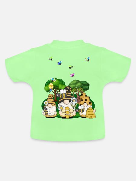 Bienenkolonie-Wabengarten - Baby Bio-T-Shirt mit Rundhals - Mintgrün