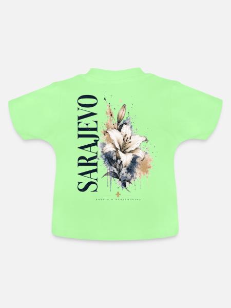 Sardio Florale Aquarellblumen - Baby Bio-T-Shirt mit Rundhals - Mintgrün