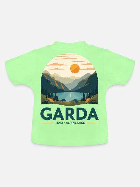 Garda Italy Alpine Lake - Baby Bio-T-Shirt mit Rundhals - Mintgrün