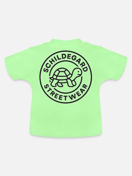 Schildegard Turtle Badge - Baby Bio-T-Shirt mit Rundhals - Mintgrün