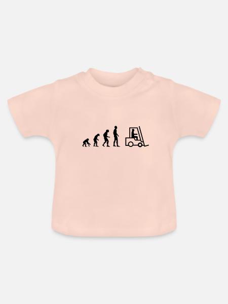 Evolution Staplerfahrer - Baby Bio-T-Shirt mit Rundhals - Kristallrosa