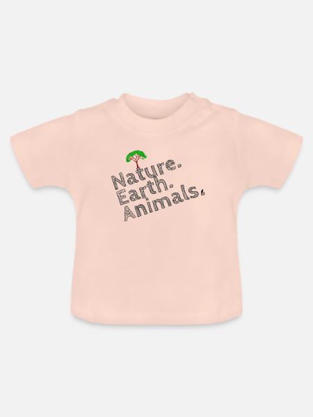 Nature, Erde, Tiere - Baby Bio-T-Shirt mit Rundhals - Kristallrosa