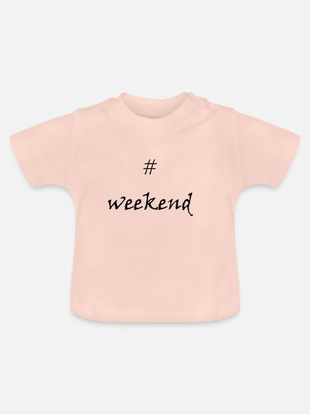 Endlich Wochenende! #weekend - Baby Bio-T-Shirt mit Rundhals - Kristallrosa